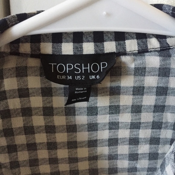 TOPSHOP GINGHAM PRINT TOP - Picture 2 of 2